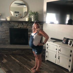 Indigo Blue Maternity Short Overalls